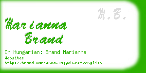 marianna brand business card